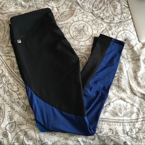 Fabletics color block leggings with mesh